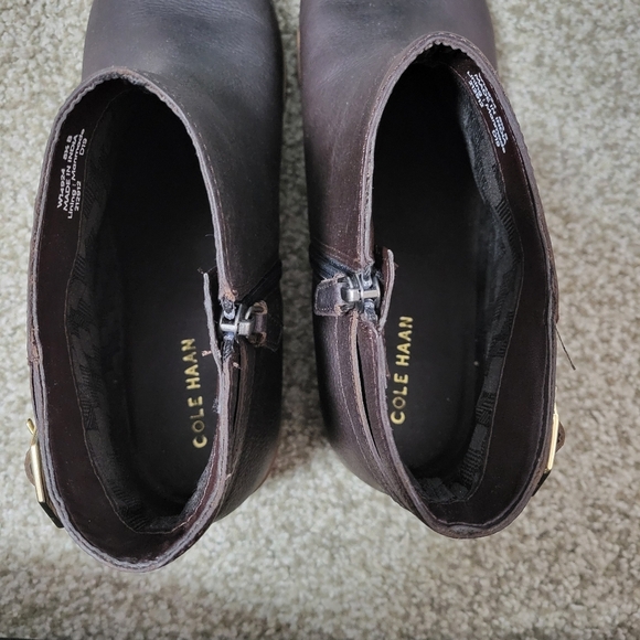 Cole Haan Lilah Buckle Ankle Brown Leather Booties, Size 8.5 - Picture 4 of 8